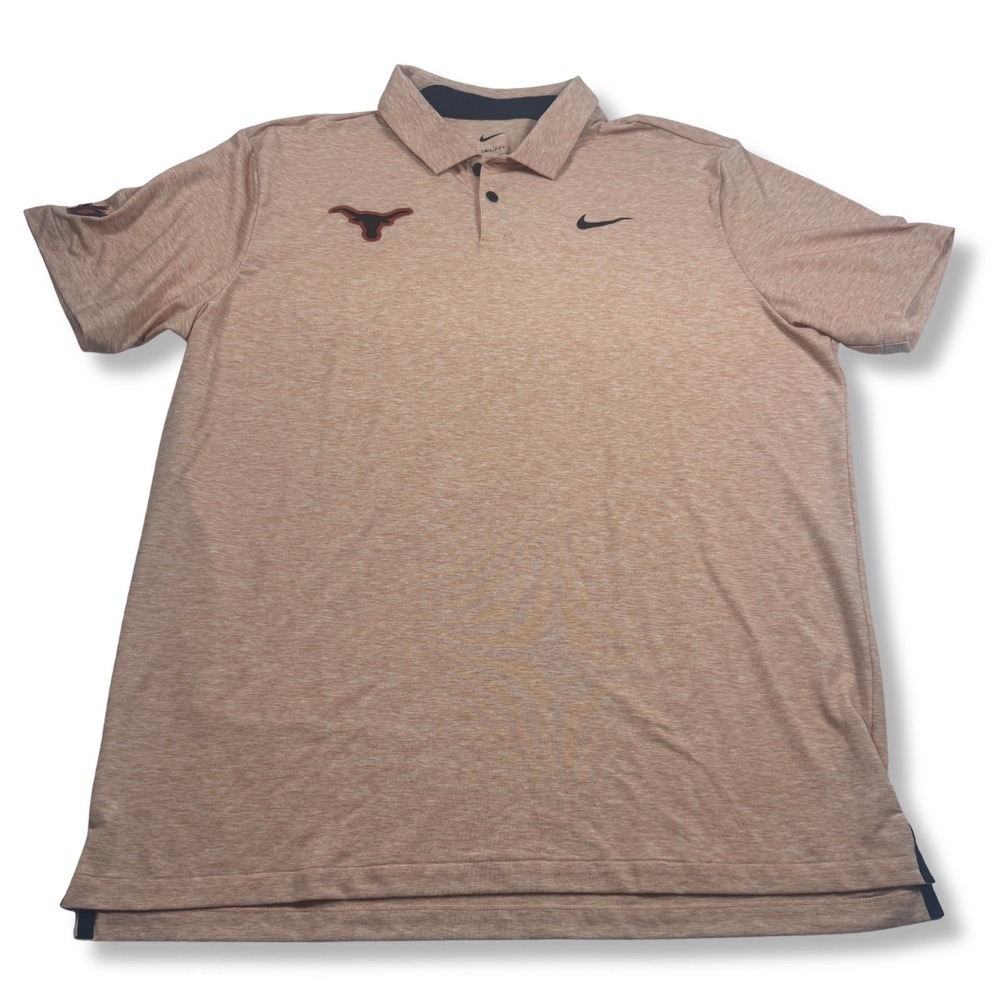 Nike Texas Longhorns Polo KD Kevin Durant Dri-FIT Heathered Mens Orange Large